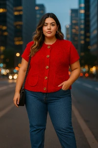 colete tricot zara com botoes planet