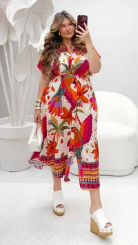 Vestido chemise estampado lore
