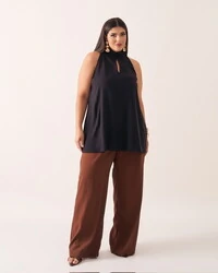 regata alongada em viscose gola alta kayla