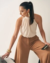 blusa gola alta quebela