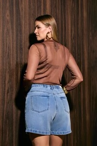 bermuda jeans meia coxa izzat