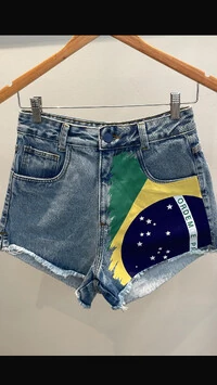 shorts jeans brasil planet 100% algodao