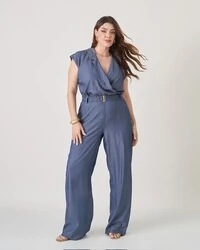 macacao pantalona mangas muscle e faixa elastico upper