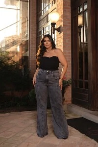 pre venda calca flare jeans denim black divas