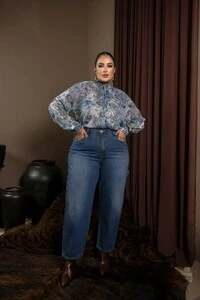 pre venda calca jeans barrel medio divas