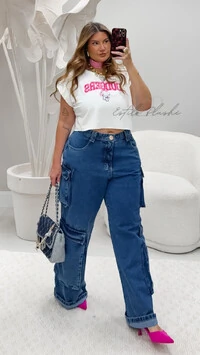 PRE VENDA‼️calca wildleg cargo ocean jeans hello 100% algodao