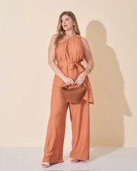 blusa um ombro viscose e poliamida assimetrica kayla