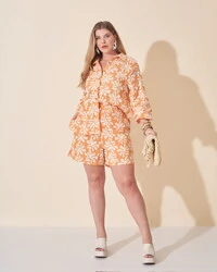 shorts bordado em algodao kayla