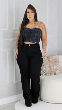 Calça flare black fofinha