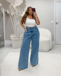 calca widleg azul jeans karol liso f provador