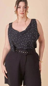 shorts adele com cinto alfaiataria upper