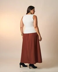 saia viscose e linho clea midi kayla