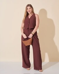 calca alfaiataria viscose nature kayla