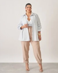 Camisa listrada+cropped com renda kayla