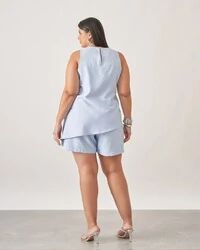 Regata stef assimétrica alfaiataria viscose kayla