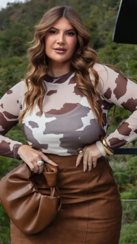blusa tule cow print mr fr