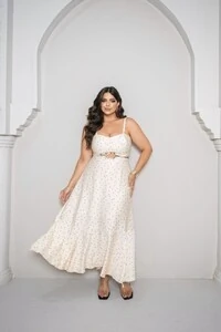 Vestido midi poa divas