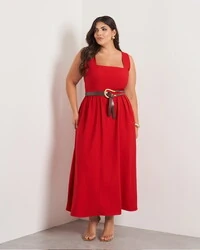 Vestido decote quadrado alfa viscose kayla