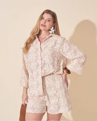 shorts bordado em algodao kayla