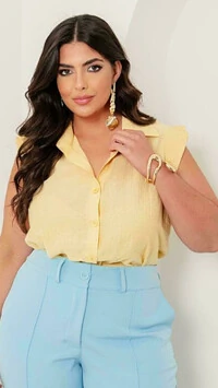camisa lisa com manga preguiada predil viscose