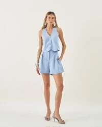 conjunto alfaitaria colete + shorts quebela