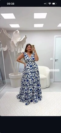 vestido longo amalfi estampado quebela