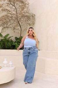 calca widleg azul jeans karol liso f