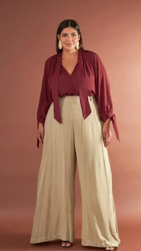 calca pantalona fluida quebela