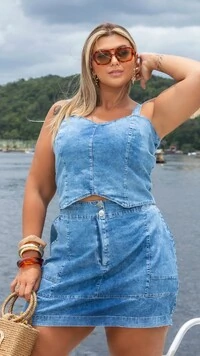 Pre venda mini saia denim 100% algodao mr fr