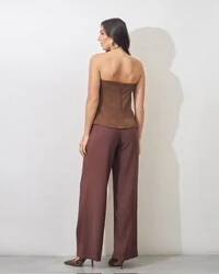 blusa tomara que caia alfaiataria risca de giz kayla