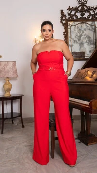 pre venda macacao tomara que caia com cinto 10132 divas