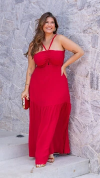 pre venda vestido longo detalhe flor removivel mr fr