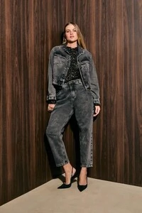 calca mom jeans black extonado izzat