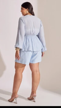 shorts viscose com botao tingido collab kayla