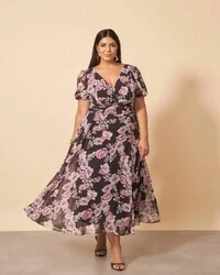PROMO SEM TROCA Vestido estampado floral quebela
