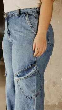 calca jeans cargo diagonal izzat