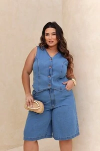 colete jeans 100%celia brunf provador