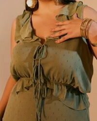 conjunto em crepe ggt com lurex chuvisco quebela