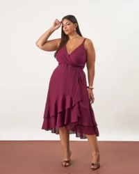 Vestido lila crepe kayla