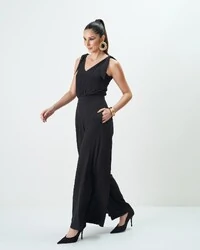 macacao decote v com argola ombro quebela