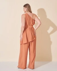 blusa um ombro viscose e poliamida assimetrica kayla