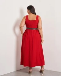 Vestido decote quadrado alfa viscose kayla