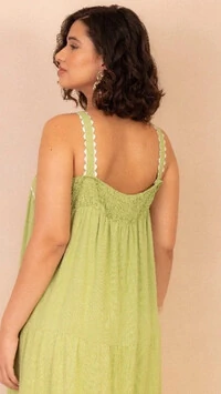 vestido sofia linho com renda zig zag sml