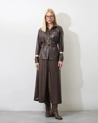 camisa courino com bolso over kayla