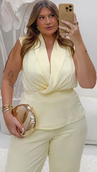 Calca mabel crepe moss light upper