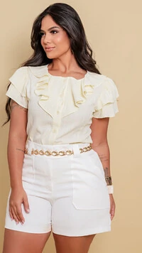 Blusa com babados e botoes tati predil