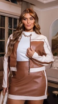 PRE VENDA conjunto bicolor couro mr fr