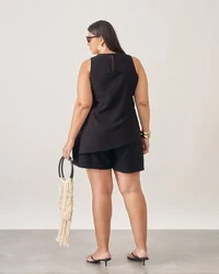 Regata stef assimétrica alfaiataria viscose kayla