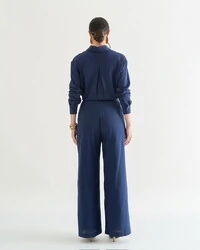 conjunto camisa e calca linho quebela