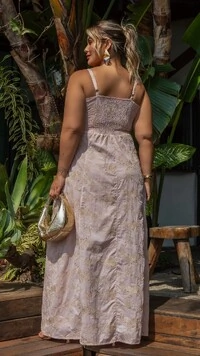 Pre venda vestido longo bordado lasie mr fr